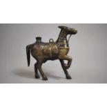 An Early Bronze Incense Burner in the form of War Horse, 20cm high
