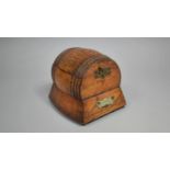 An Early/Mid 20th Century Oak Novelty Musical Box in the Form of Beer Barrel on Stand with Silver