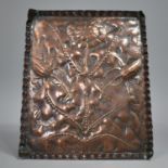 An Arts and Crafts Copper Tray with Embossed Floral Design, Crimple Galleried Border, 27.5x22.5cms