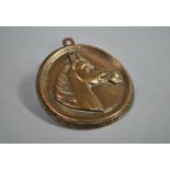 A 19th Century or Earlier Cast Bronze Plaque of Horses Head in Profile, 14cms Diameter