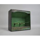 A 19th Century Folk Art Painted Pine Bird Cage with Integral Carrying Handle, 12x26x28wide