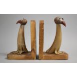 A Pair of Early 20th Century Art Deco Period Dunhill Style Nut Bird Bookends, 14x10x20cms High