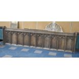 A 19th Century Carved Oak Choir -Front Gothic Tracery Panels. 340x93cms High