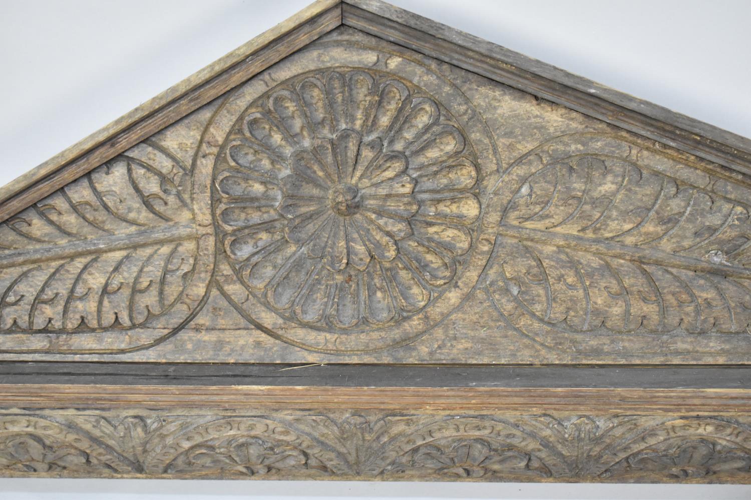 A Collection of Early Oak Carved Lintel Panelling - Image 3 of 5