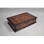 An 18th Century Indo-Portuguese Teak Writing Box with Bone and Hardwood Inlay and Ebonized