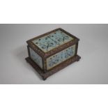 A Good Chinese Carved Hardwood Box, with Cloisonne Panels, Small Loss to Rear Left Corner