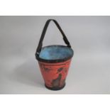 A Late 19th/Early 20th Century Merryweather Fire Bucket with Leather Strap, Distressed Red Patina,