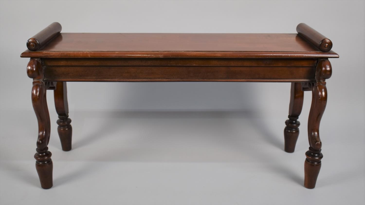 A 19th Century and Later Constructed Mahogany Window Seat/Hall Bench with Rectangular Moulded Top - Image 2 of 2