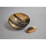 A Horn Bowl, 16cms Diameter, together with a Horn Lidded Oval Wooden Box