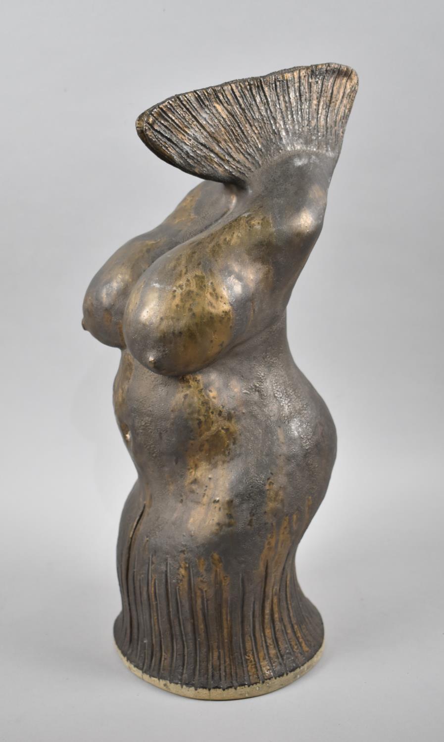 A Modernist Stoneware Torso with Bronze Glaze, 43cms High