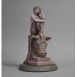 A Modern Moulded Resin Figural Zodiac Ornament, Seated Girl Over Bulls Head, "Taurus", Circular