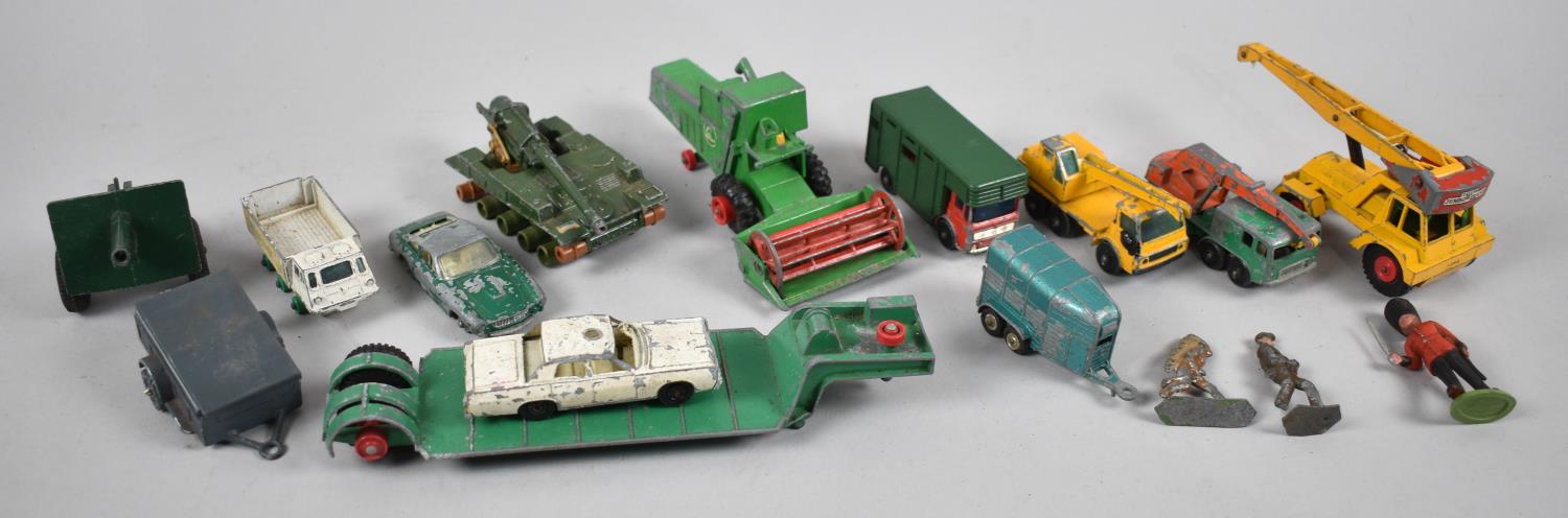 A Small Collection of Play Worn Matchbox Toys, Soldier Figures Etc