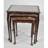 A Late 20th Century Mahogany Framed Nest of Three Tables, 54cm wide