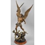 A Franklin Mint Bronze Study of St. Michael The Archangel, 43cms High