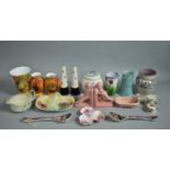 A Collection of Various to Ceramics Comprise Fruit Decorated Vases, Pool Vase Etc