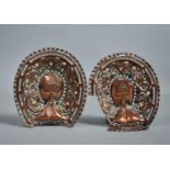 A Pair of Pierced Horse Shoe Shaped Copper Dishes, made from the Copper Taken From Famous Ship,