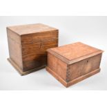 Two Edwardian Oak Boxes, 20cms Wide