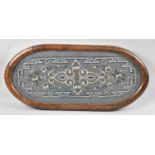 A Victorian Beadwork Panel in Oval Glazed Mahogany Frame, 57cms by 26cms