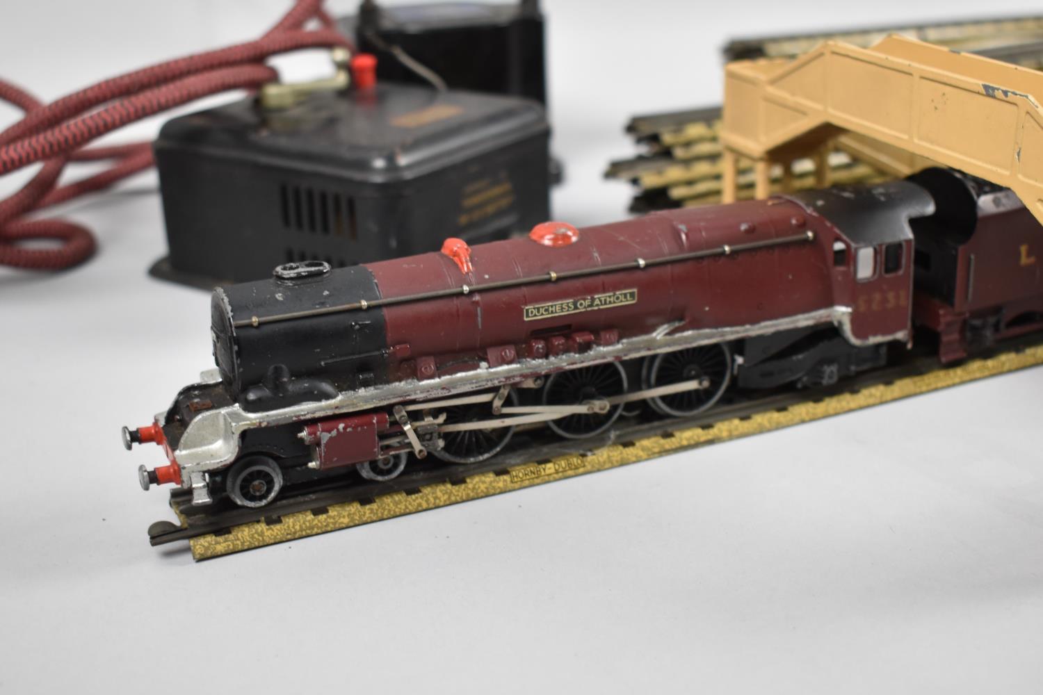 A Vintage Three Rail Train Set to Include Duchess of Atholl Locomotive and Tender, Railway Crossing, - Image 2 of 3