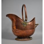 A Late 19th/Early 20th Century Copper Helmet Shaped Coal Scuttle, Circular Plinth Base AF