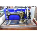 A Vintage Jones Manual Sewing Machine, Missing Cover