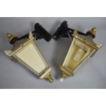 A Pair of Late 20th Century Victorian Style Wall Hanging Lanterns, 57cms High, One Perspex Panel in