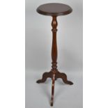 A Mahogany Circular Topped Tripod Torchere Stand, 32cm Diameter, 94cm high