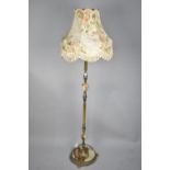 A Late 20th Century Brass and Onyx Standard Lamp with Shade