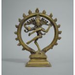 An Indian Brass Temple Figure, Shiva, 18cm high c.1900