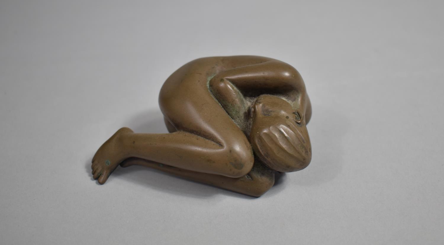 A Bronzed Study of a Curled Up Sleeping Figure, Signed D J Scadwell - Image 4 of 5