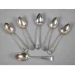 Set of Six Silver Teaspoons, by Peter, Anne and William Bateman