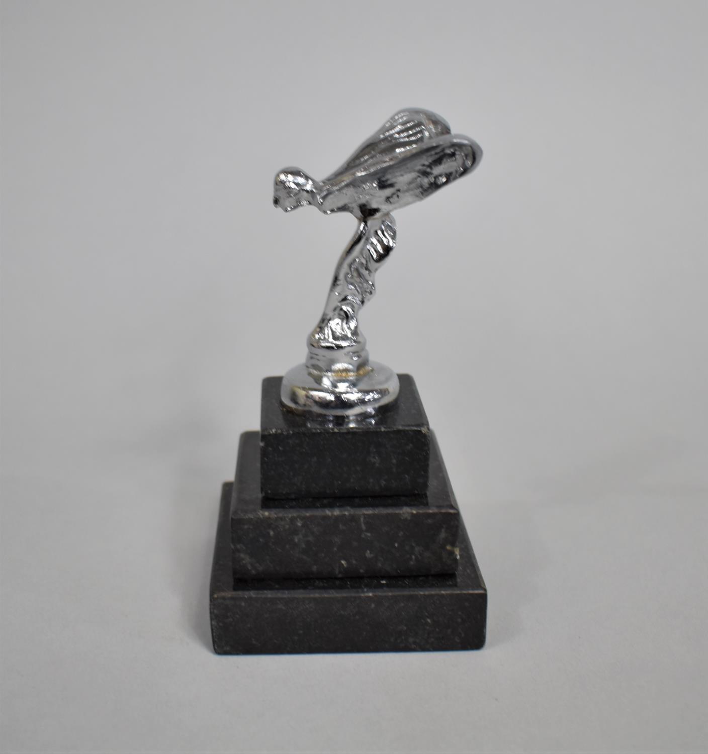 A Small Model of The Spirit of Ecstasy on Stepped Plinth, Overall Height 12cms - Image 5 of 5