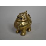 A Chinese Brass Censer in the Form of Foo Dog, 12cm high