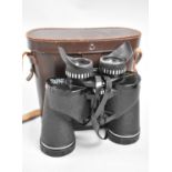 A Pair of Leather Cased Vintage 7x50 Binoculars by Hilkinson