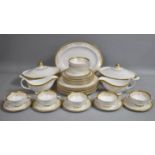 A Royal Doulton Belmont Pattern Dinner Service to Comprise Two Lidded Tureens, Two Sauce Boats,