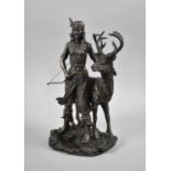 A Cast Bronze Effect Resin Study of Diana with Stag, 33cm high