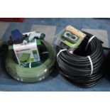 A Collection of New and Unused Garden Irrigation Sundries to Include Hose Pipes, Gardena Ventilation