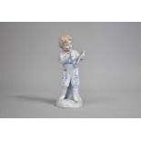 A 19th Century Polish Porcelain Study of School Boy with Slate, 14cm high