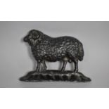 A Late Victorian Cast Iron Door Stop in the Form of a Ram, Needs Some Attention to Stand Upright,