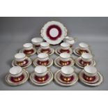 A Salisbury China Tea Set Decorated with Burgundy and Gilt Foliate Bands with Gilt Trim to