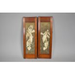 A Pair of Art Nouveau Framed Parian Plaques in Relief Depicting Angels and Cherubs, Possible