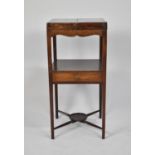 A 19th Century Mahogany Gentleman's Washstand with Hinged Top, Central Drawer and Circular Stretcher