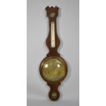 A 19th Century Mahogany Cased Wheel Barometer and Thermometer, Not Tested