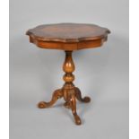 A Shaped Circular Topped Tripod Intalid Occasional Table, 54cm Diameter