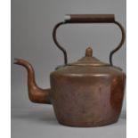 A Vintage Copper Kettle with Acorn Finial, 27cm high