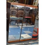 A Pair of 1970's Wall Hanging Mirrors, Each 96cm x 38cm