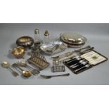 A Collection of Silver Plate to Include Serving Spoons, Forks, Sugar Sifters, Toast Racks etc
