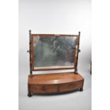 A 19th Century Mahogany Bow Fronted Two Drawer Swing Dressing Table Mirror for Restoration, 57cm