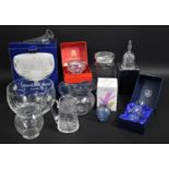 A Collection of Various Boxes and Unboxed Glass to Include Darting Crystal Bowl, Jugs, Caithness