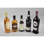 A Collection of Wines and Spirits to Include Drambuie, Madeira, Martini and Muscat